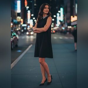 Wallis Women's Black Diamante Collar Chiffon Mini Sleeveless Dress Tunic Top 10